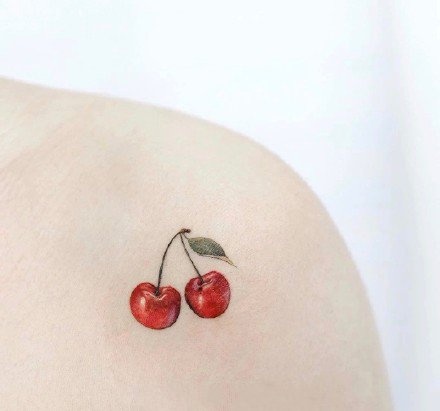 樱桃纹身 小清新的9款红色樱桃纹身图案