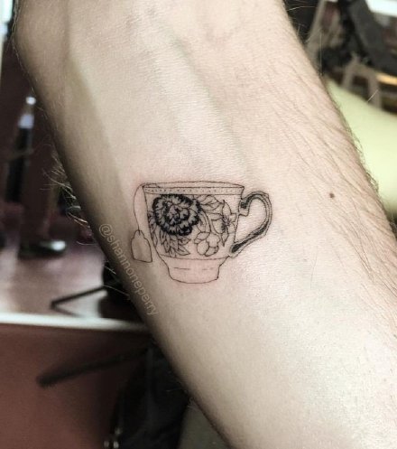小清新的9款咖啡杯等小杯子纹身图案