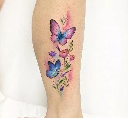 9款小清新的水彩蝴蝶纹身图案