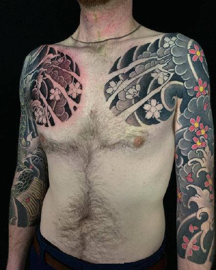 双半甲纹身 男士双半甲主题的9款纹身作品图