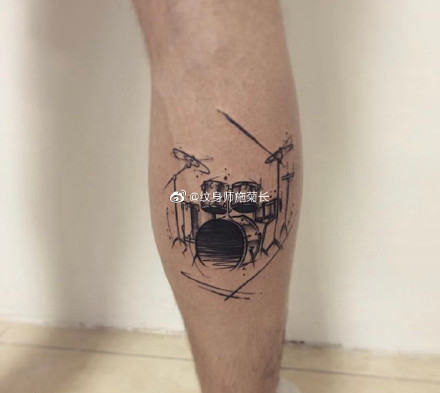 乐器纹身 9款吉他架子鼓等乐器主题的纹身图案