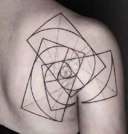 几何点线纹身 一波点线几何主题的纹身作品图案