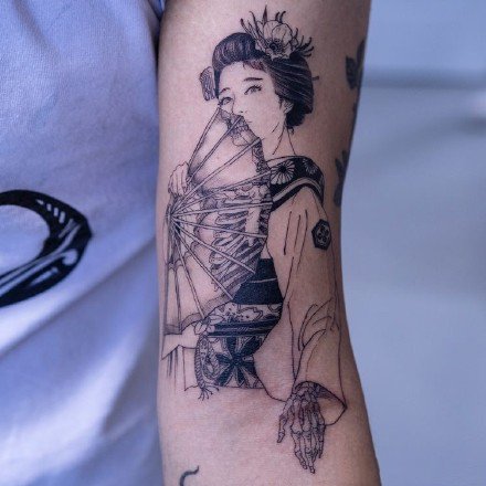 仕女纹身 艺妓仕女主题的9款纹身作品图案