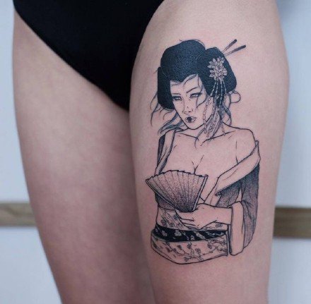 仕女纹身 艺妓仕女主题的9款纹身作品图案