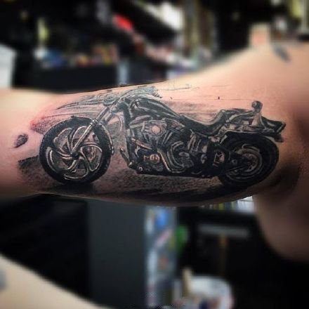 摩托车骑士纹身 一组摩托机车主题的纹身图案作品