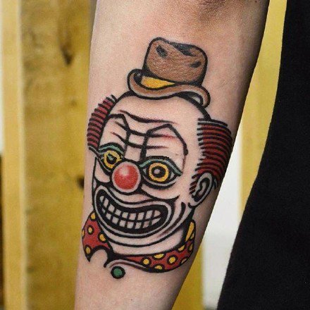 很有创意好看的school小丑纹身图案