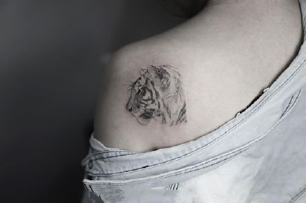 10款可爱的小老虎头纹身图片