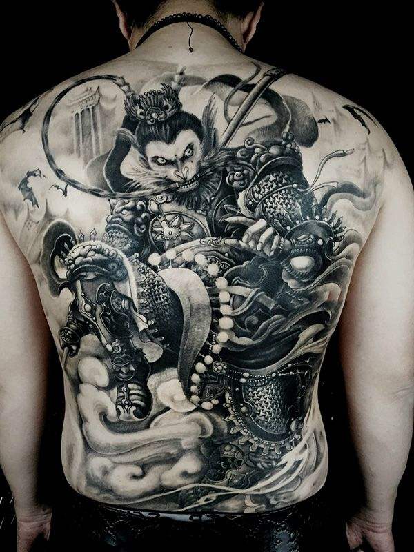 孙悟空纹身 24款大满背的齐天大圣纹身图案作品