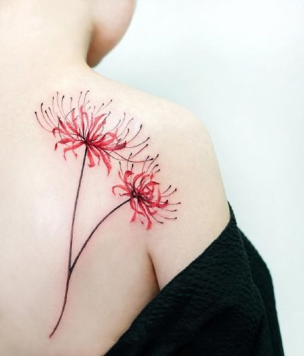 曼陀罗花纹身 9款漂亮红色彼岸花的纹身图片