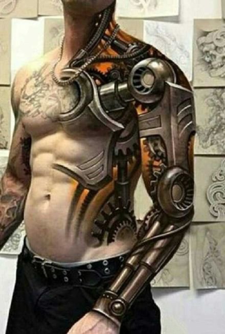 一组很个性的创意机械纹身图片