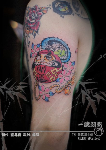 中国风水墨清新小纹身图案 苏州一渡刺青原创设计作品