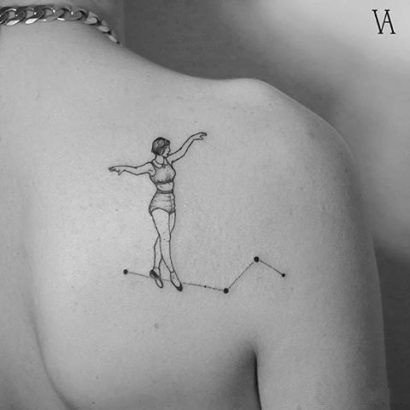 芭蕾舞者主题的18款舞蹈纹身图案
