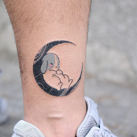 萌兔纹身 萌萌哒的一组小兔子纹身图案作品
