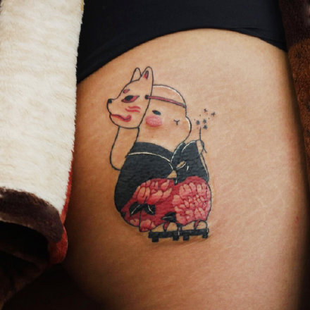 萌兔纹身 萌萌哒的一组小兔子纹身图案作品