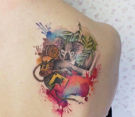 考拉纹身 可爱的一组小动物考拉纹身图案