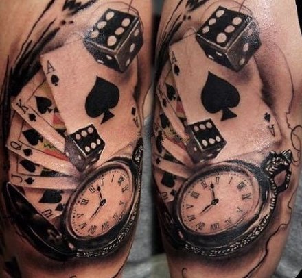 扑克牌纹身 9款扑克牌主题的写实纹身作品图片