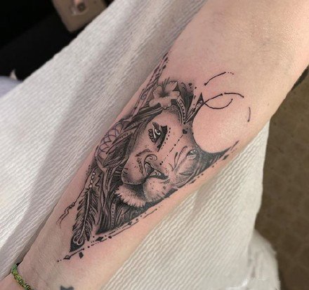 狮头纹身 创意狮子头主题的一组纹身作品