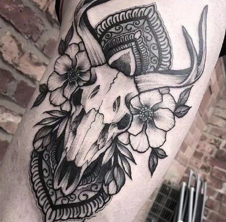羊纹身 适合白羊座的几款羊头纹身图片