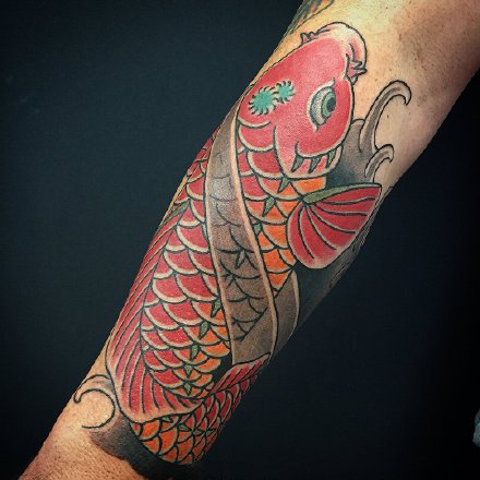 老传统鲤鱼纹身 9款鲤鱼主题的老传统纹身作品