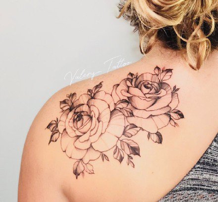 女生素花纹身 18款女神性感的素花元素纹身作品图案