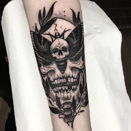 9款骷髅纹身作品：骷髅代表着死亡，也代表新的开始