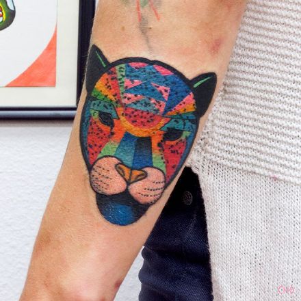 全彩纹身 全彩的一组重彩色创意小动物纹身图片