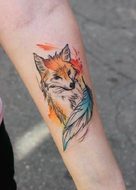 可爱的14款小狐狸纹身图片作品