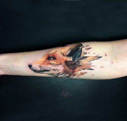 可爱的14款小狐狸纹身图片作品