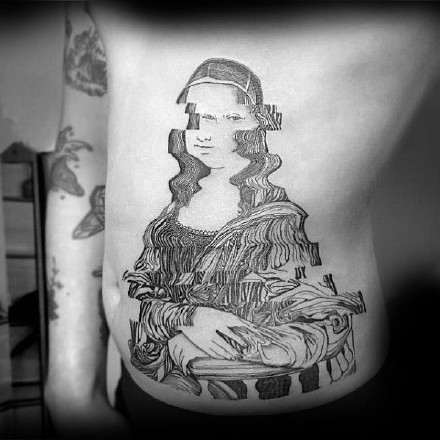 名画蒙娜丽莎的一组创意纹身图片