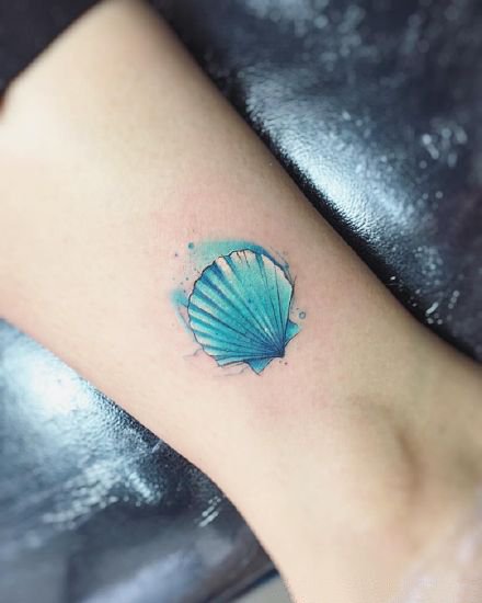 夏日小清新的9款贝壳纹身作品