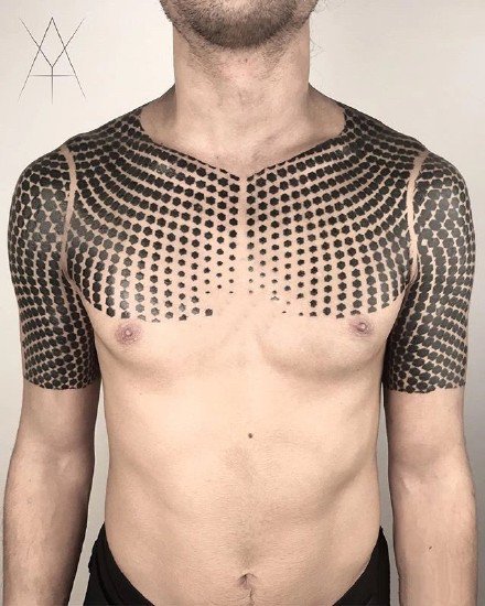 几何图腾主题的23款男性点刺纹身作品图案