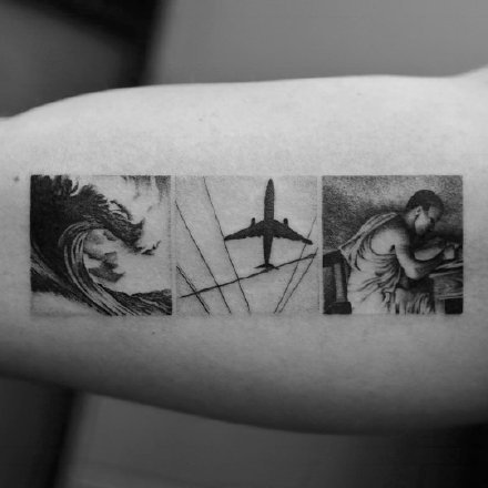 很有意思的一组黑灰创意国外纹身小图