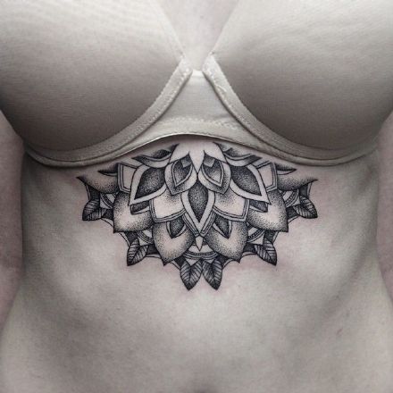 女性双乳肩胸下性感私密处纹身图案