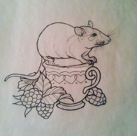 适合属鼠人的几款老鼠小纹身作品