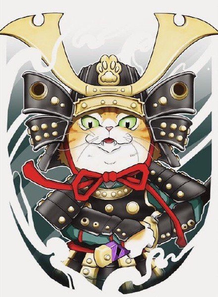 日式猫武士主题的几款纹身作品