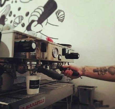 咖啡主题相关的一组纹身图片