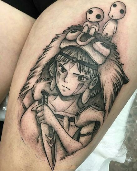 幽灵公主纹身 宫崎骏动漫幽灵公主的9款纹身作品
