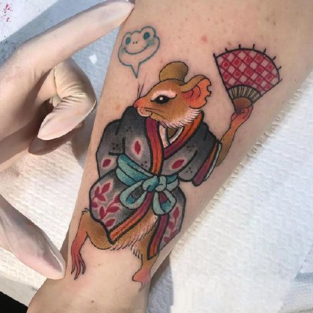 子鼠纹身：传统日式的老鼠纹身作品欣赏