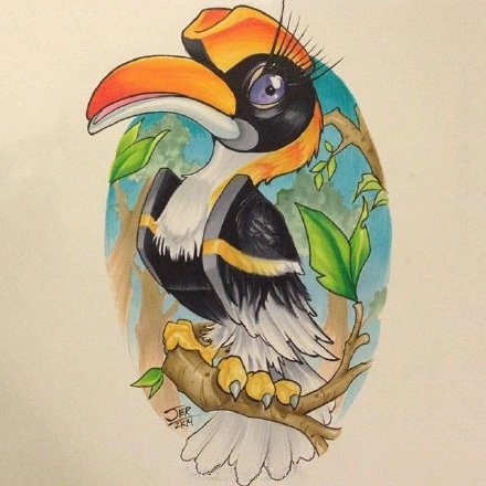 挺活泼可爱的一组school彩色小鸟纹身图片