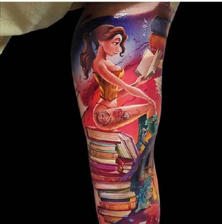 迪士尼童话梦幻炫彩写实纹身作品 圆你一个童话梦