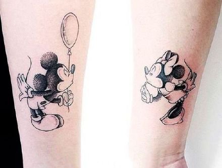 米老鼠米奇米莉的情侣纹身图片