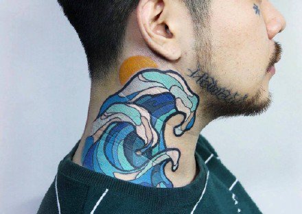 一组彩色可爱的抽象纹身图案