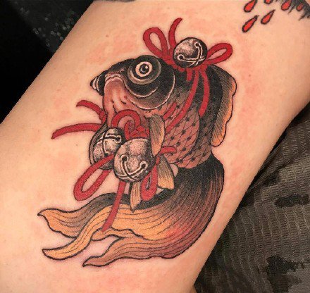 一组传统鲤鱼日式纹身图案