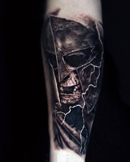 一组欧美写实暗黑风格手臂纹身