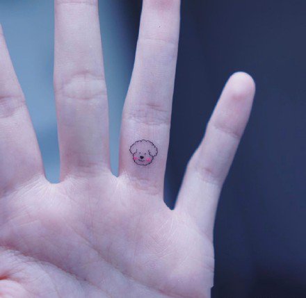 一组手指上的小清新简约纹身图案