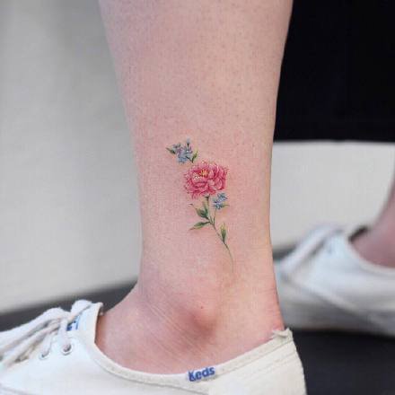 一组脚踝超美的小清新纹身