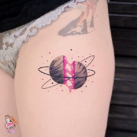 一组粉色系具有特色的纹身图案