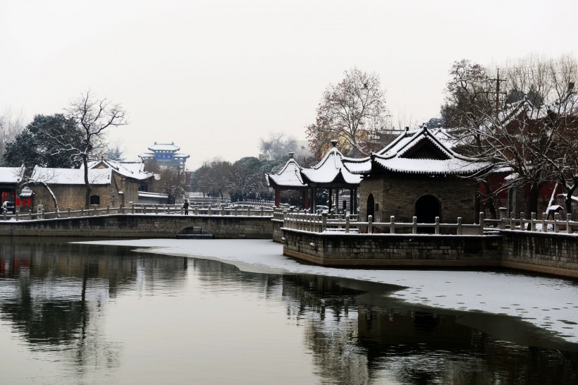 河南百泉湖雪景图片(10张)