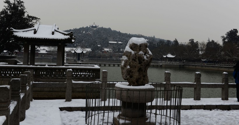 河南百泉湖雪景图片(10张)