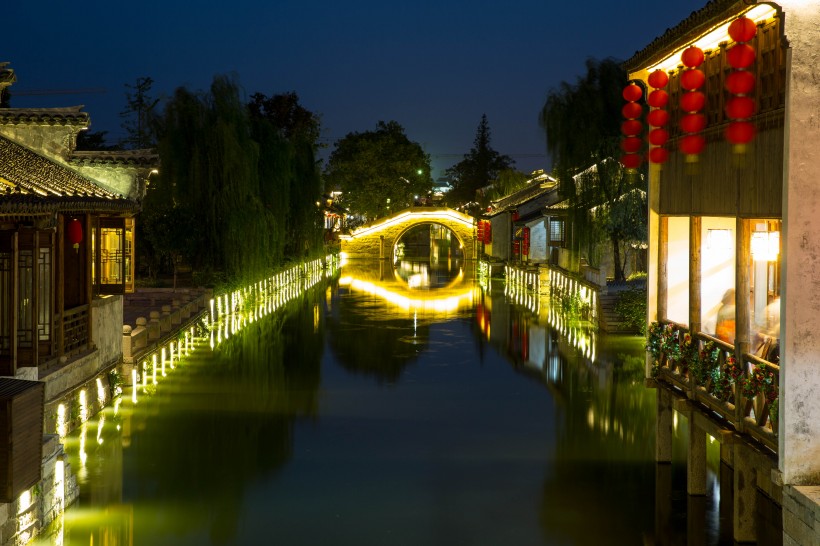 江苏无锡荡口古镇夜景图片(17张)